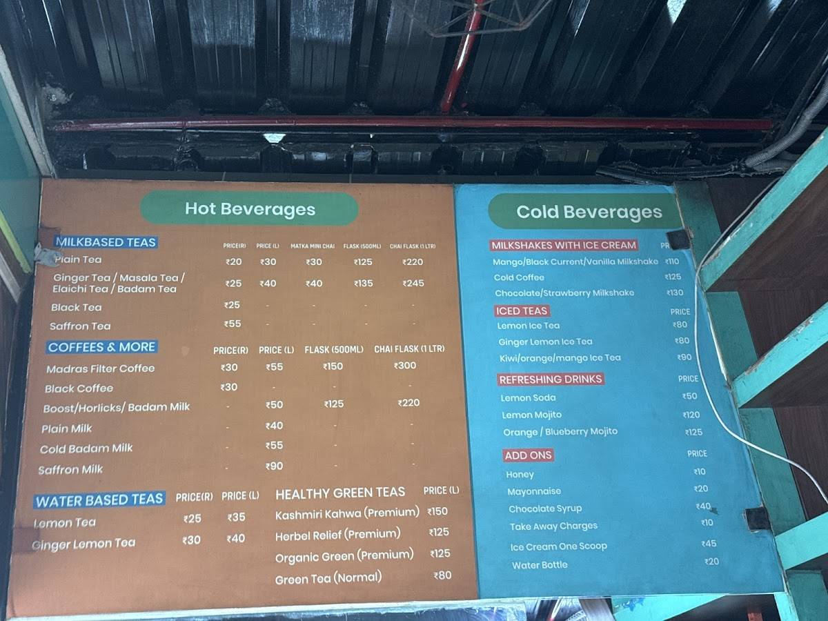 Hyderabadi Chai Adda menu