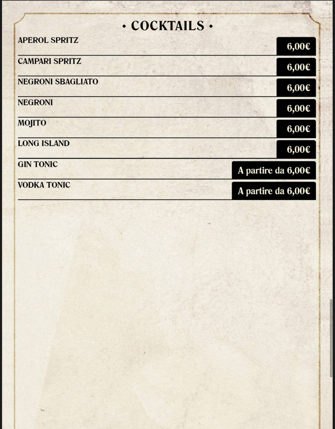 Menu di I Baroni Pizzeria Ristorante 