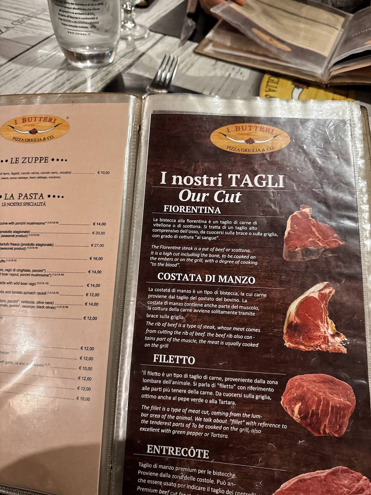 Menu di I Butteri 
