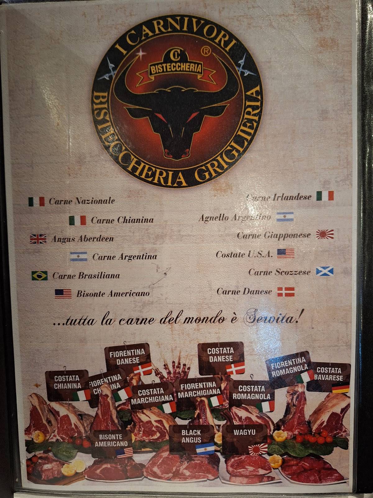 Menu de I Carnivori .