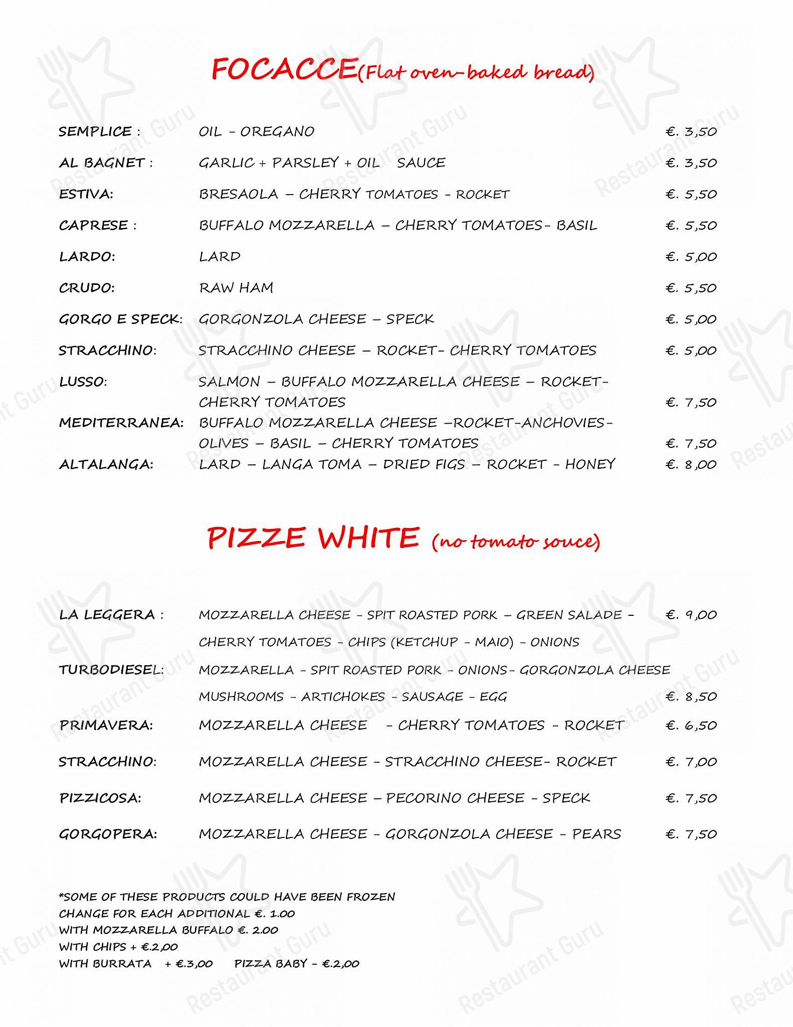 Menu di I Due Regni di Siccardi Wilma - pasti e bevande