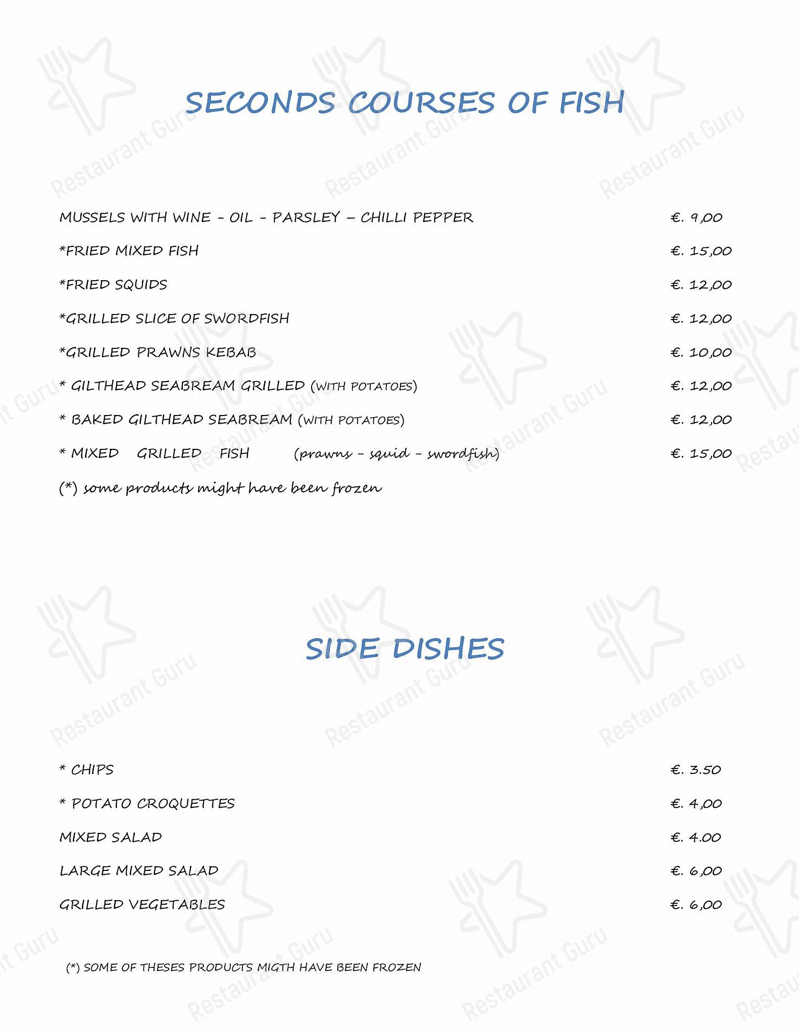 Menu di I Due Regni di Siccardi Wilma - piatti e bevande
