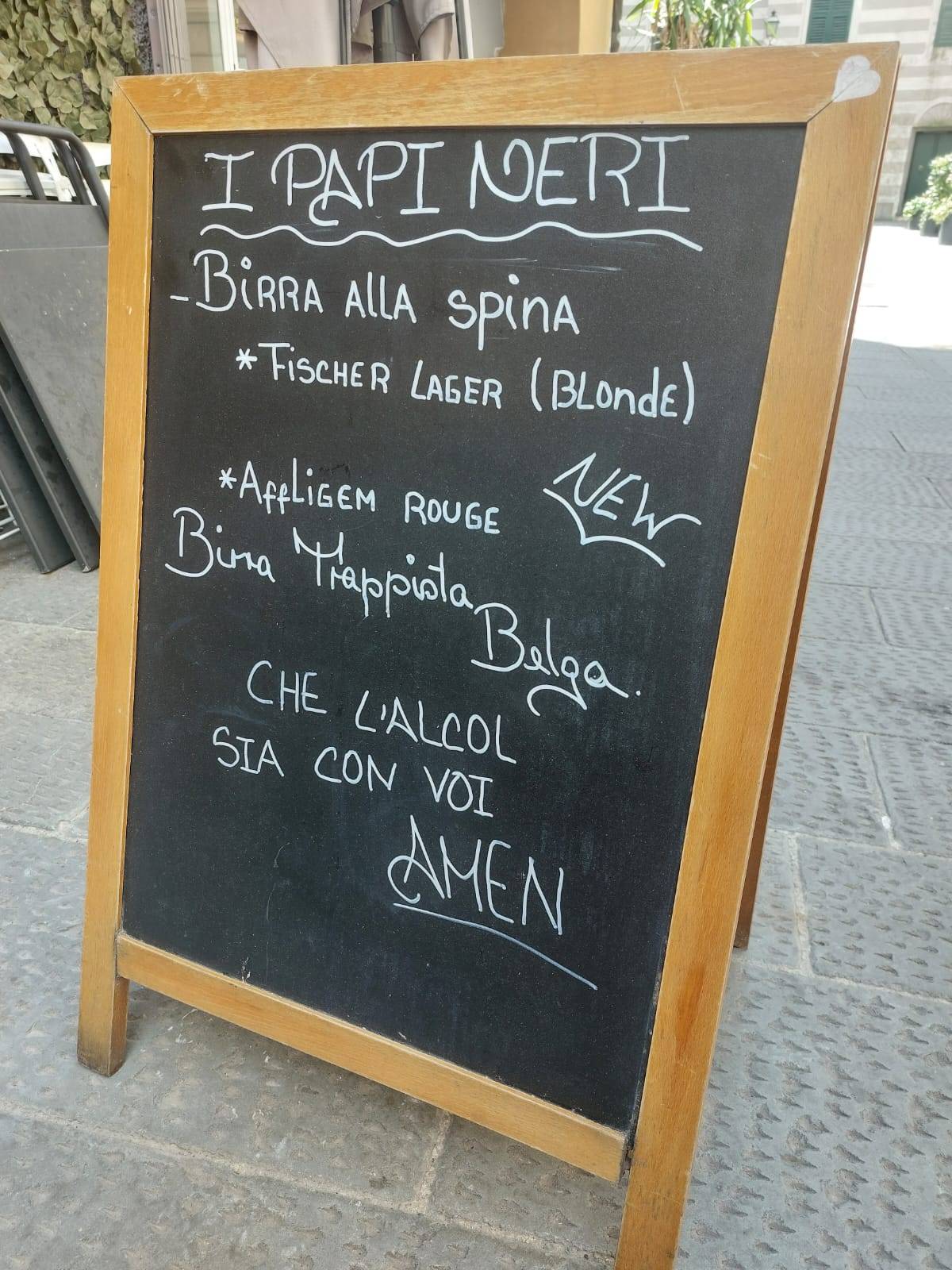 Menu di I papi neri 