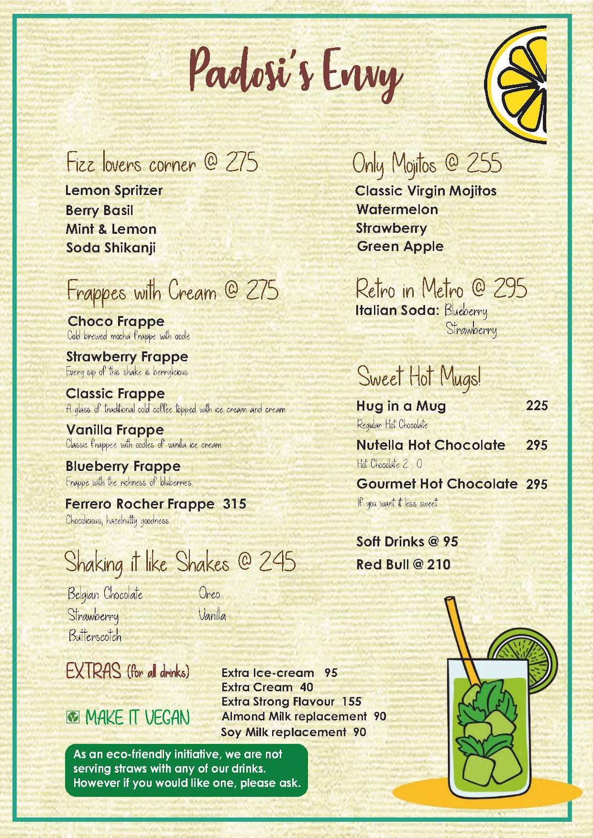 ICanFlyy Tea Kafi menu