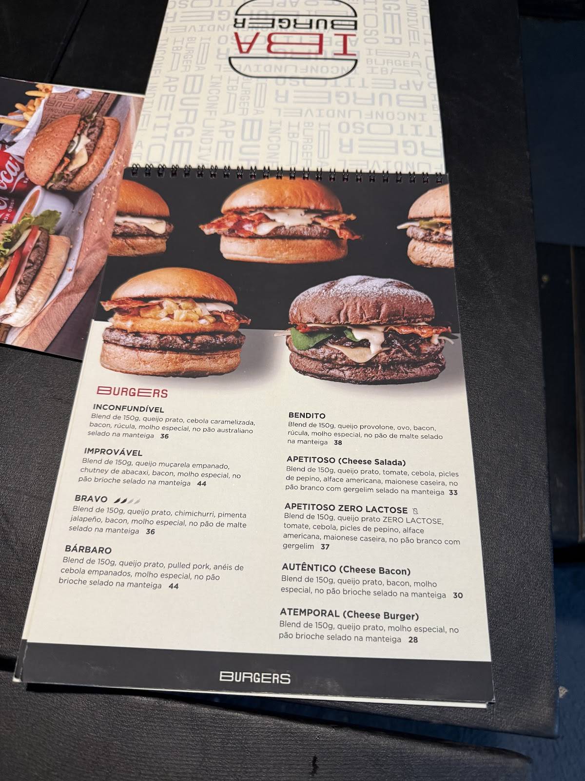 Iba Burger - Hamburgueria Artesanal em Maringá cardápio