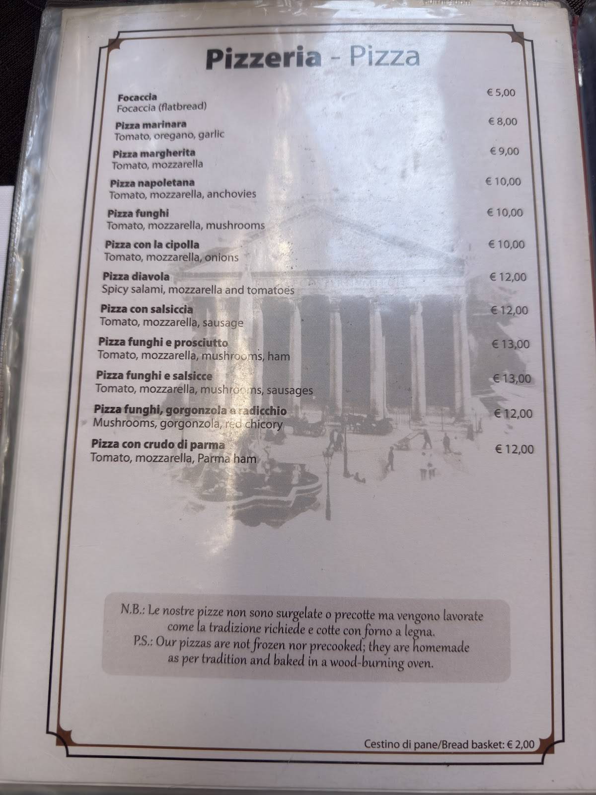 Menu de Il Barroccio Roma