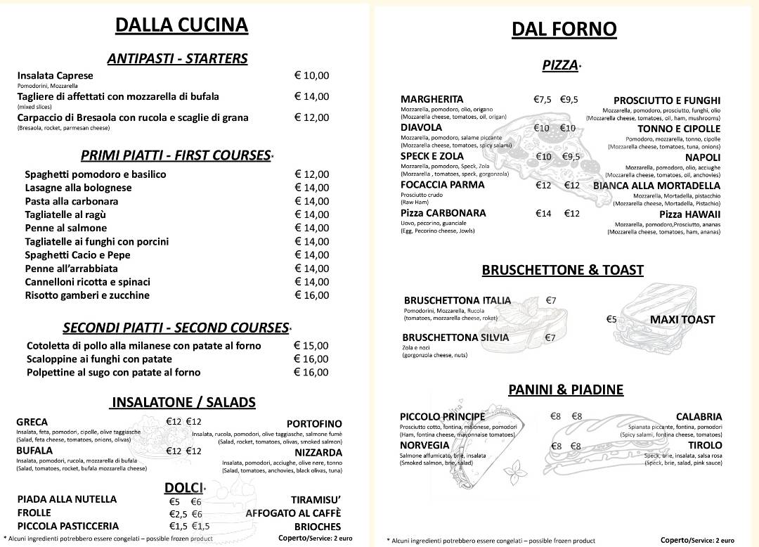 Menu di Il Caffè dei Viaggiatori 