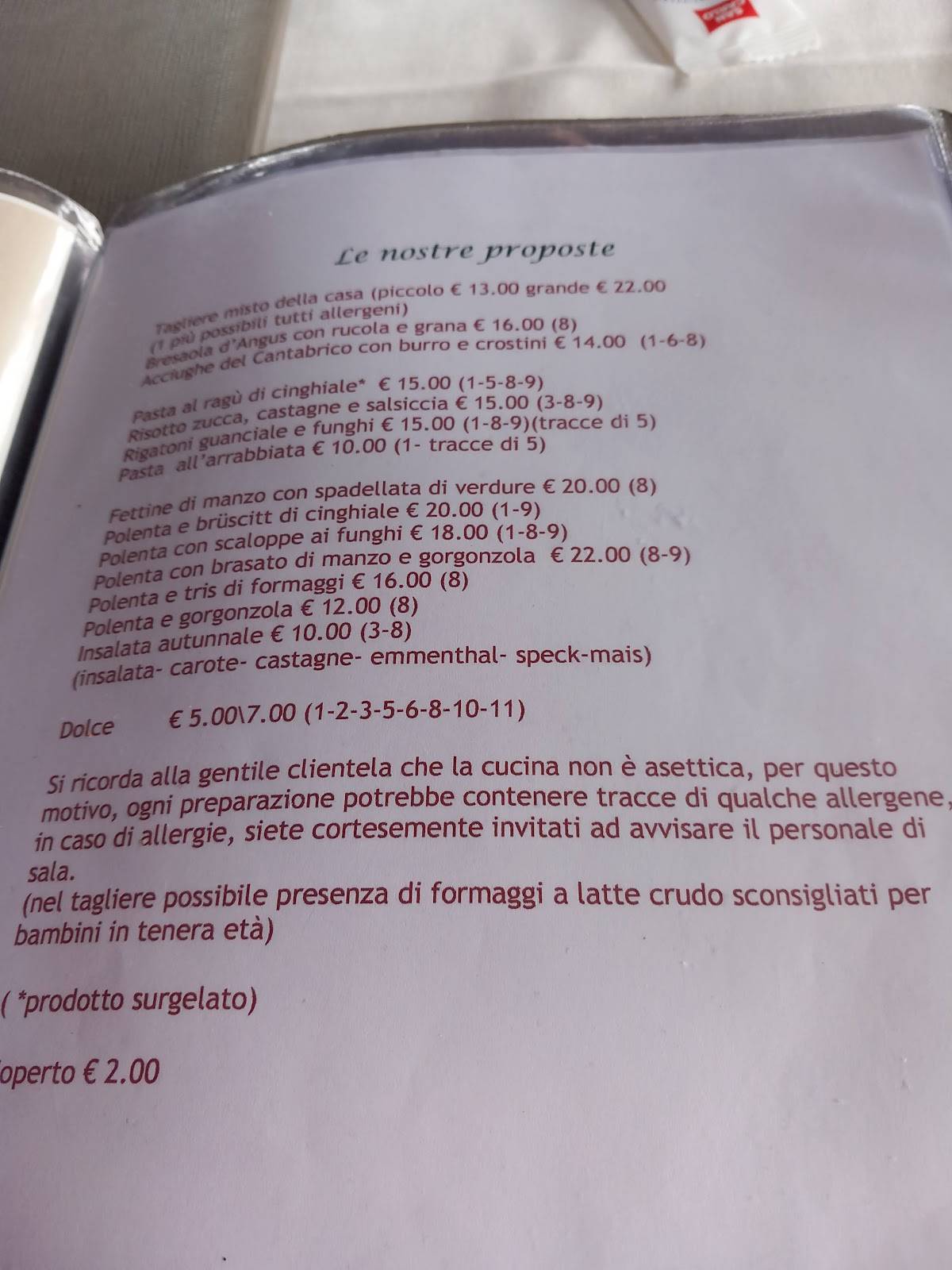 Menu di Il Ceppo S.r.l. 