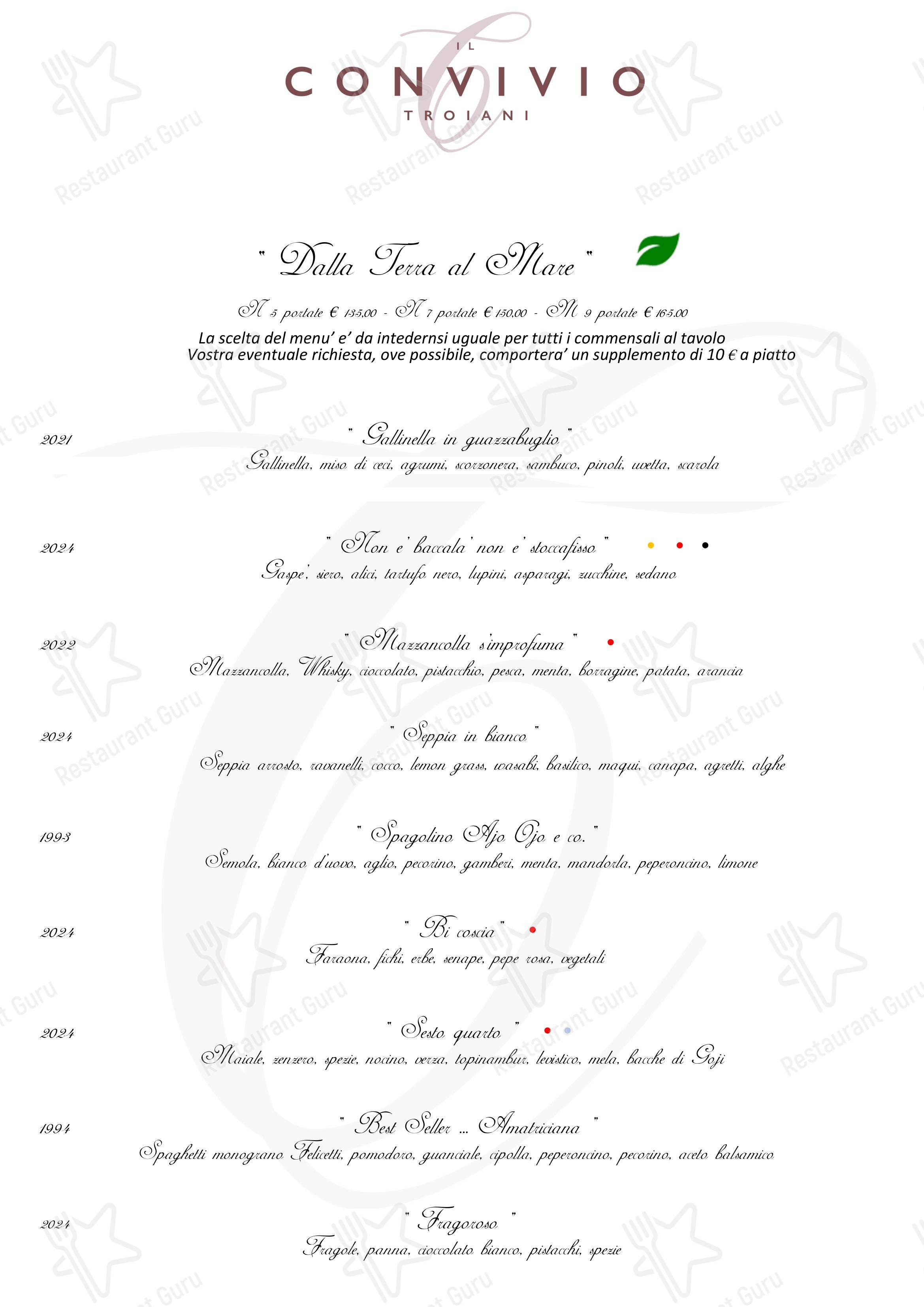 Menu di Il Convivio Troiani - Menu