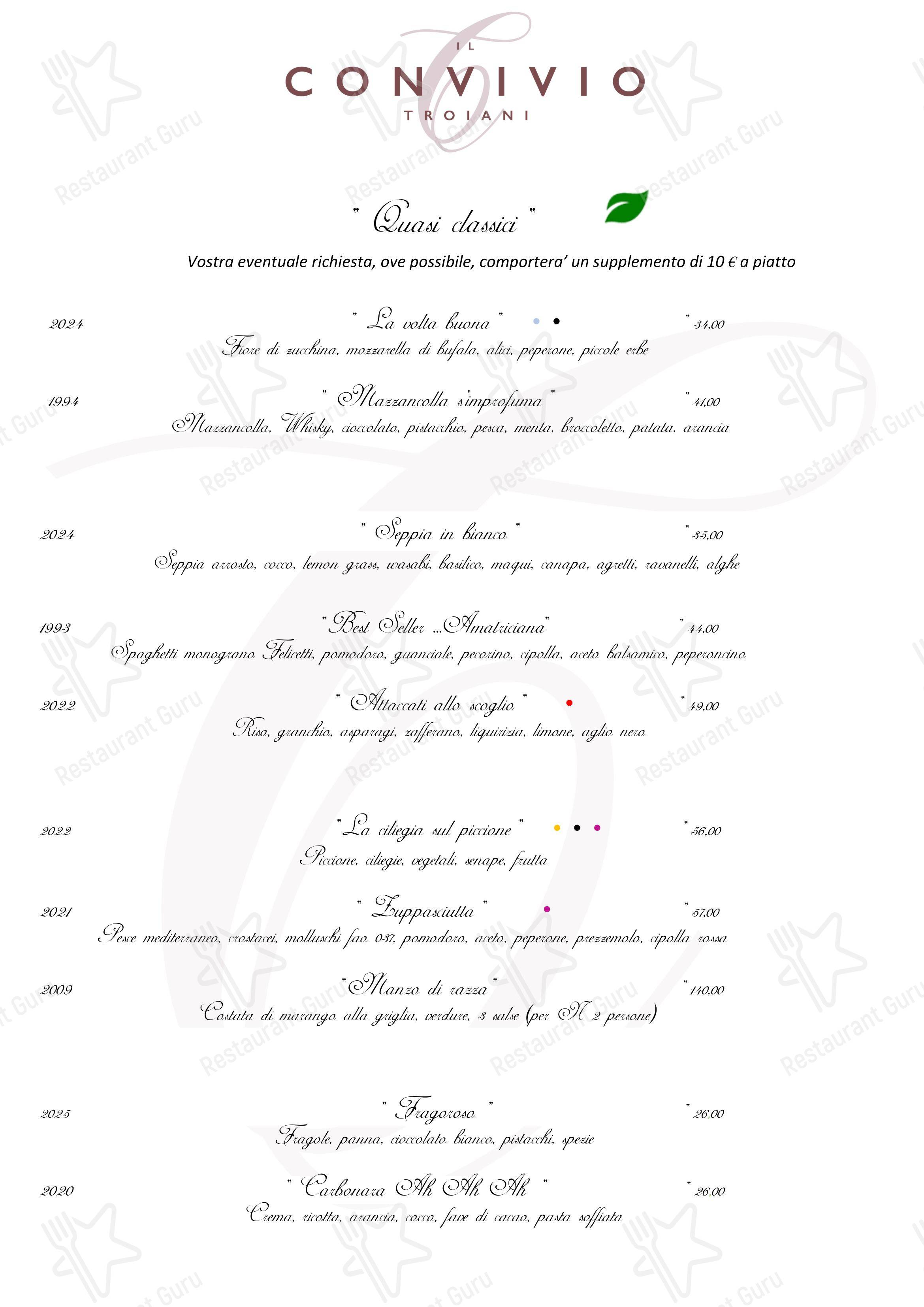 Menu di Il Convivio Troiani - Menu