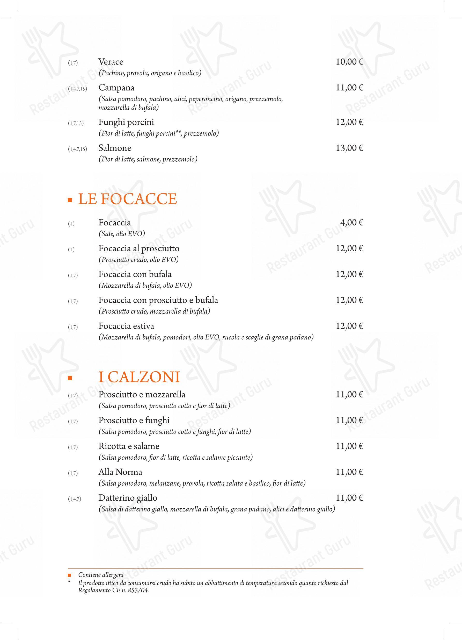 Menu per Il Datterino Giallo in Roma