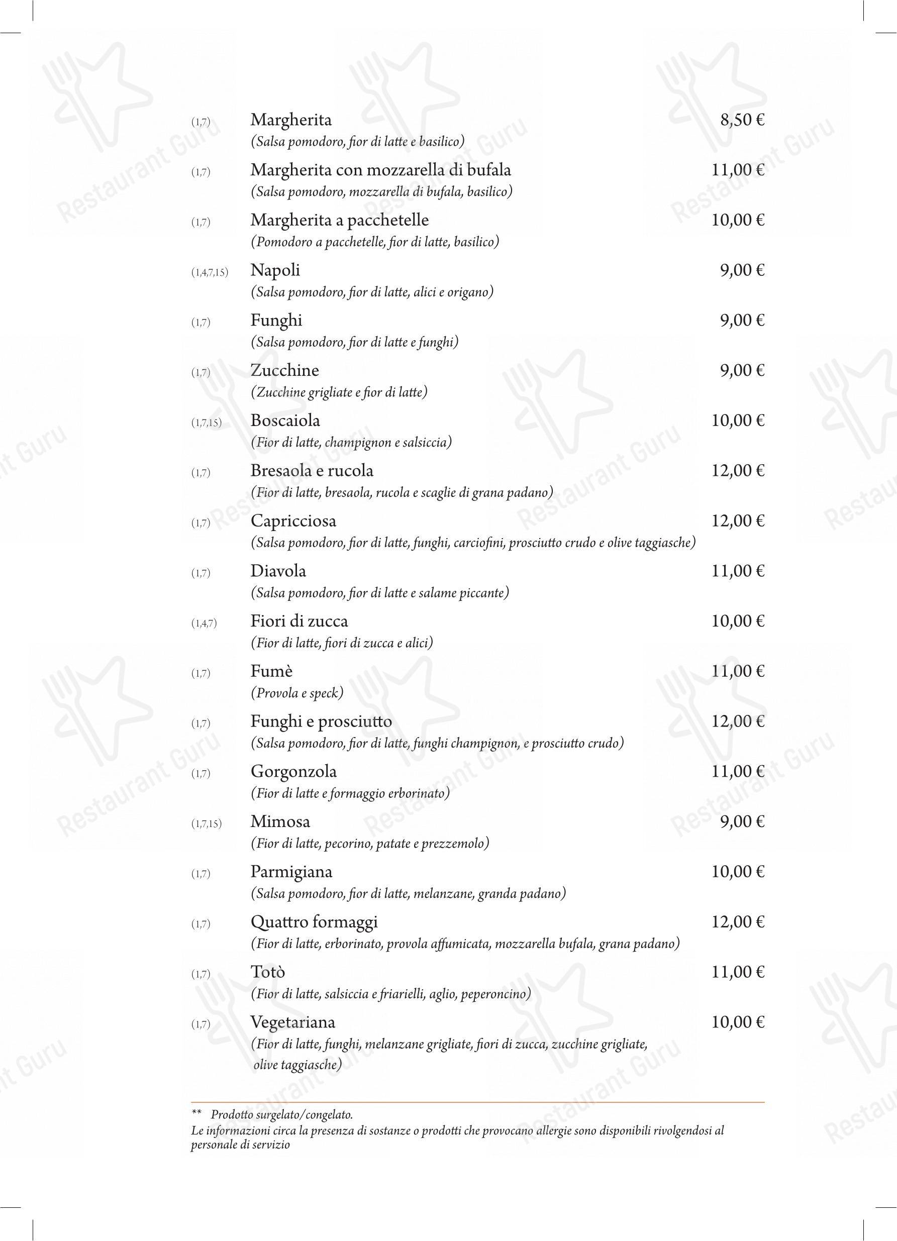 Menu per Il Datterino Giallo in Roma