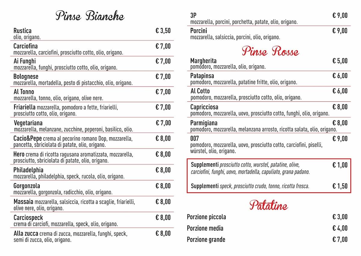 Menu di Il Fornaio Guastella 