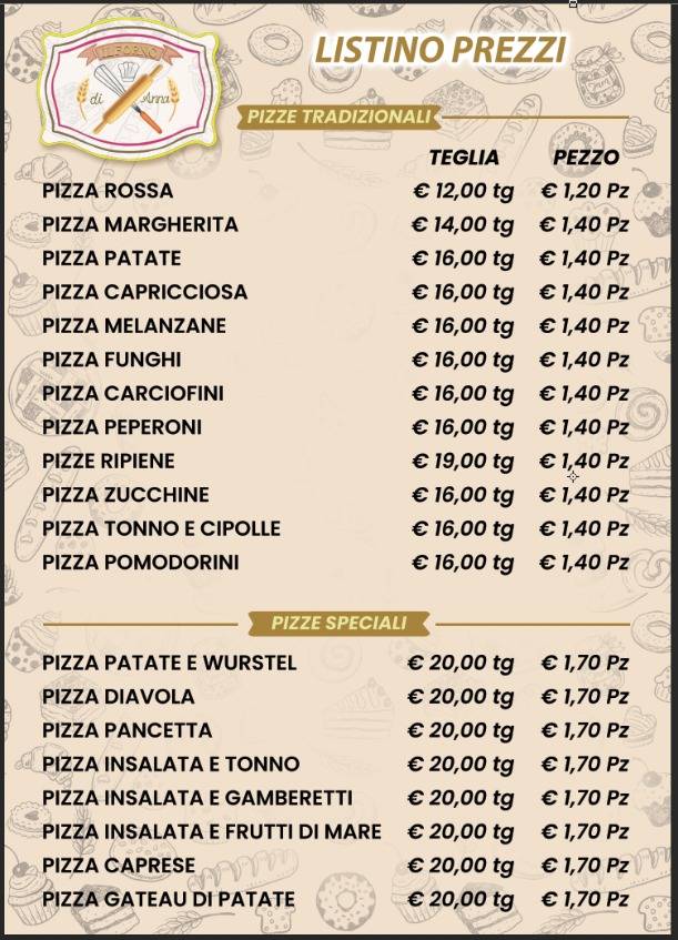 Menu di Il Forno di Anna 