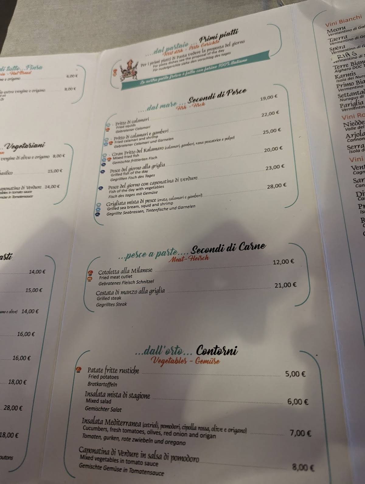 Menu di Il Kalamaro 