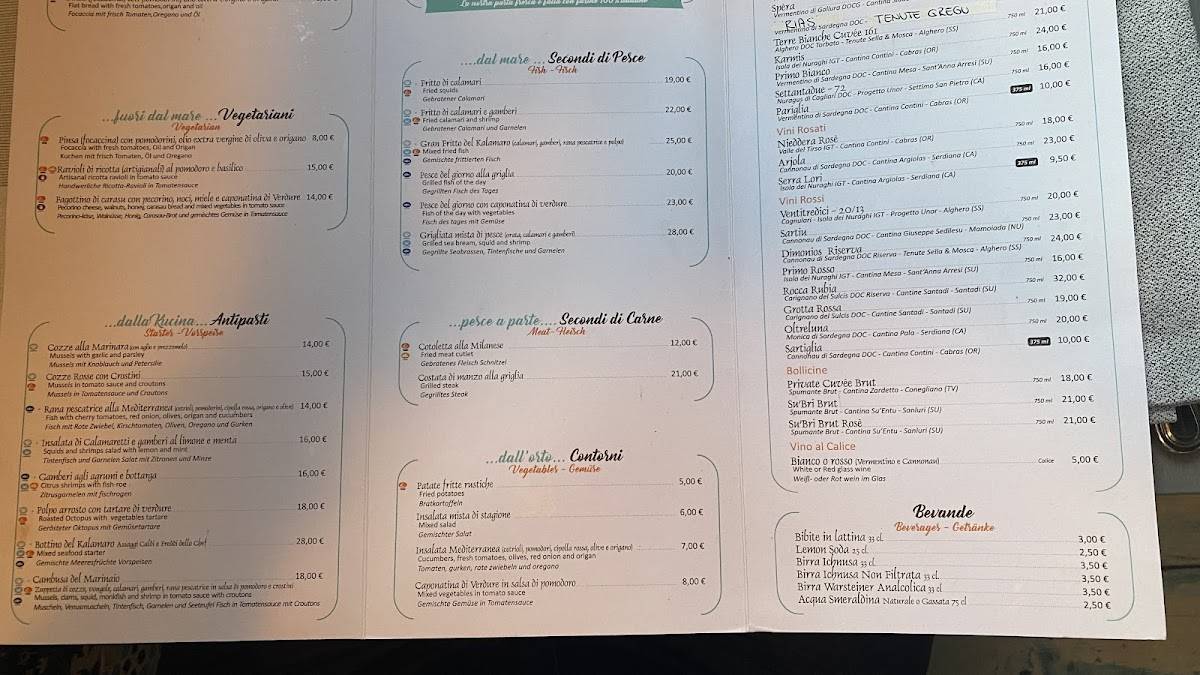 Menu di Il Kalamaro 