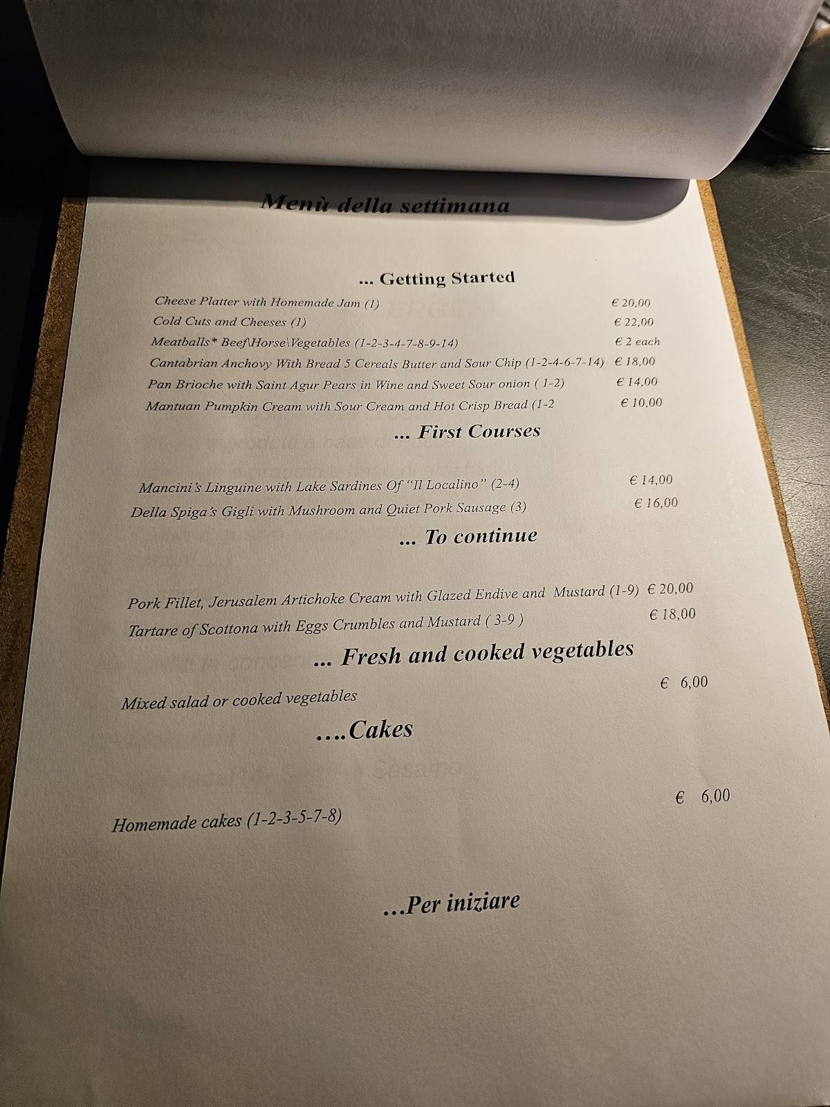 Menu di Il Localino 