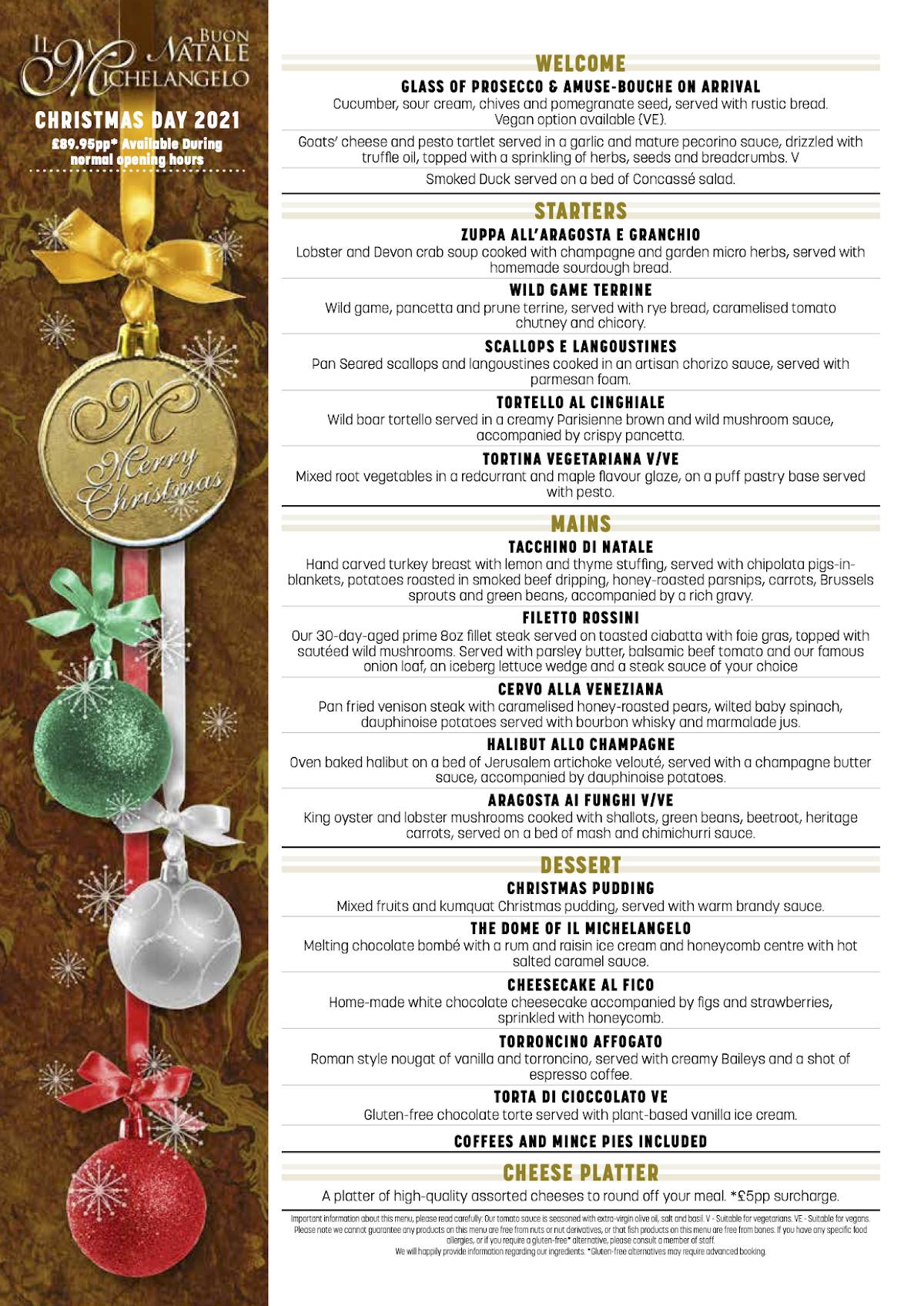 Menu at Il Michelangelo Brockmoor restaurant, Brierley Hill, High St
