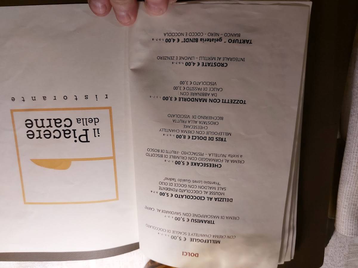 Menu di Il Piacere Della Carne 