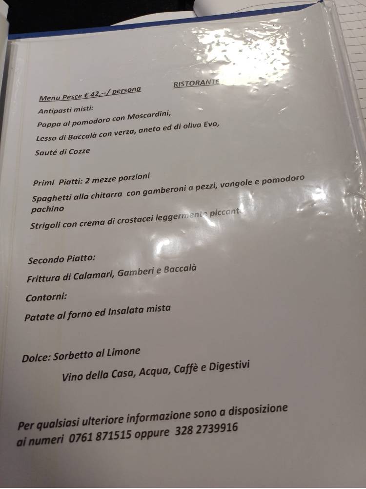 Menu di Il Pirata 