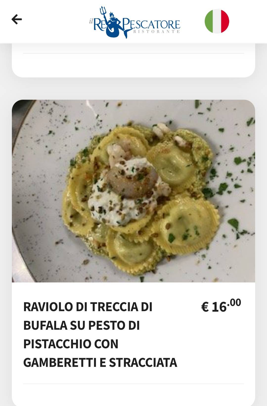 Menu di Il Re Pescatore 