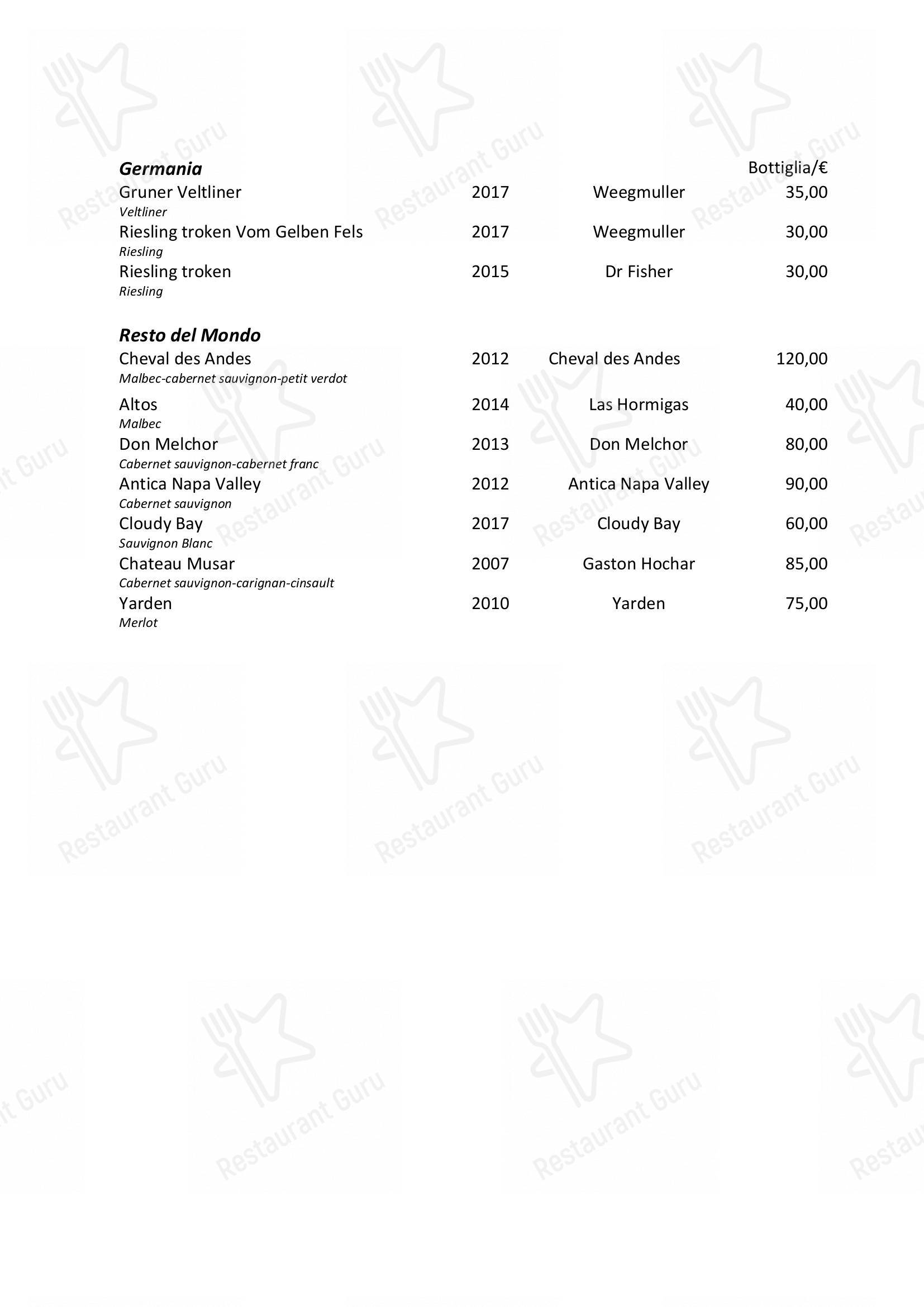 菜单 per Il Simposio Ristorante Wine Bar Roma in Roma