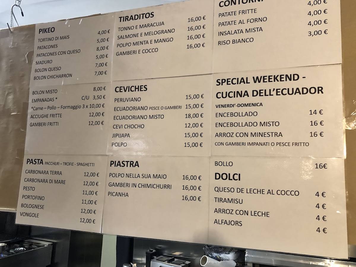 Menu di Il Vizio di Cambiare 