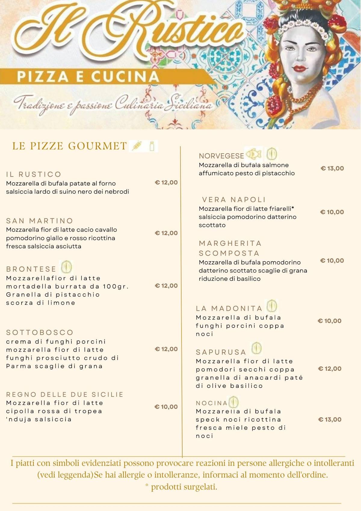Menu di Pizzeria Il rustico 