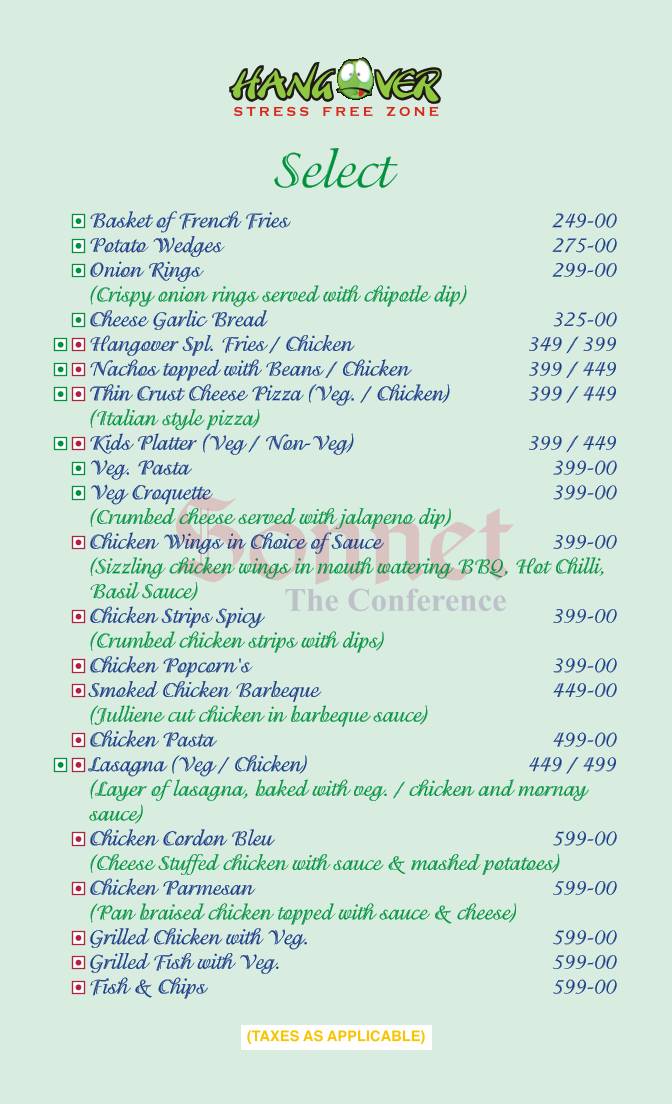 Indigo Restaurant Kalyan menu