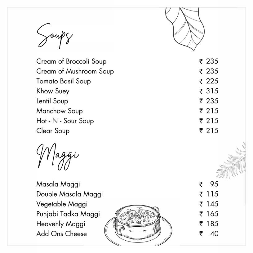 Casa Boho menu
