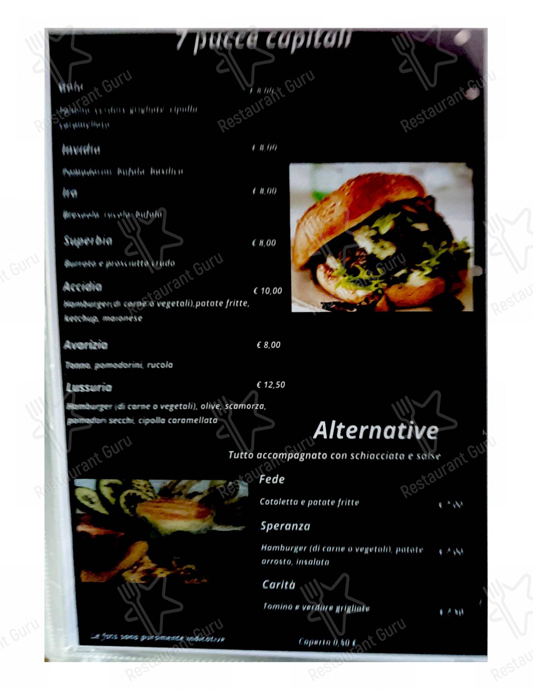 Menu per Inferno Pub in San Michele