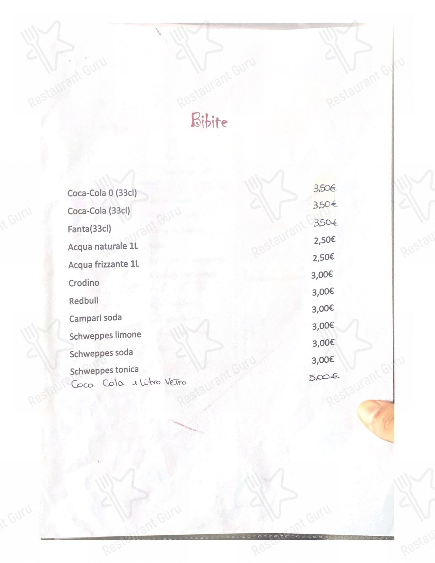 Menu per Inferno Pub in San Michele