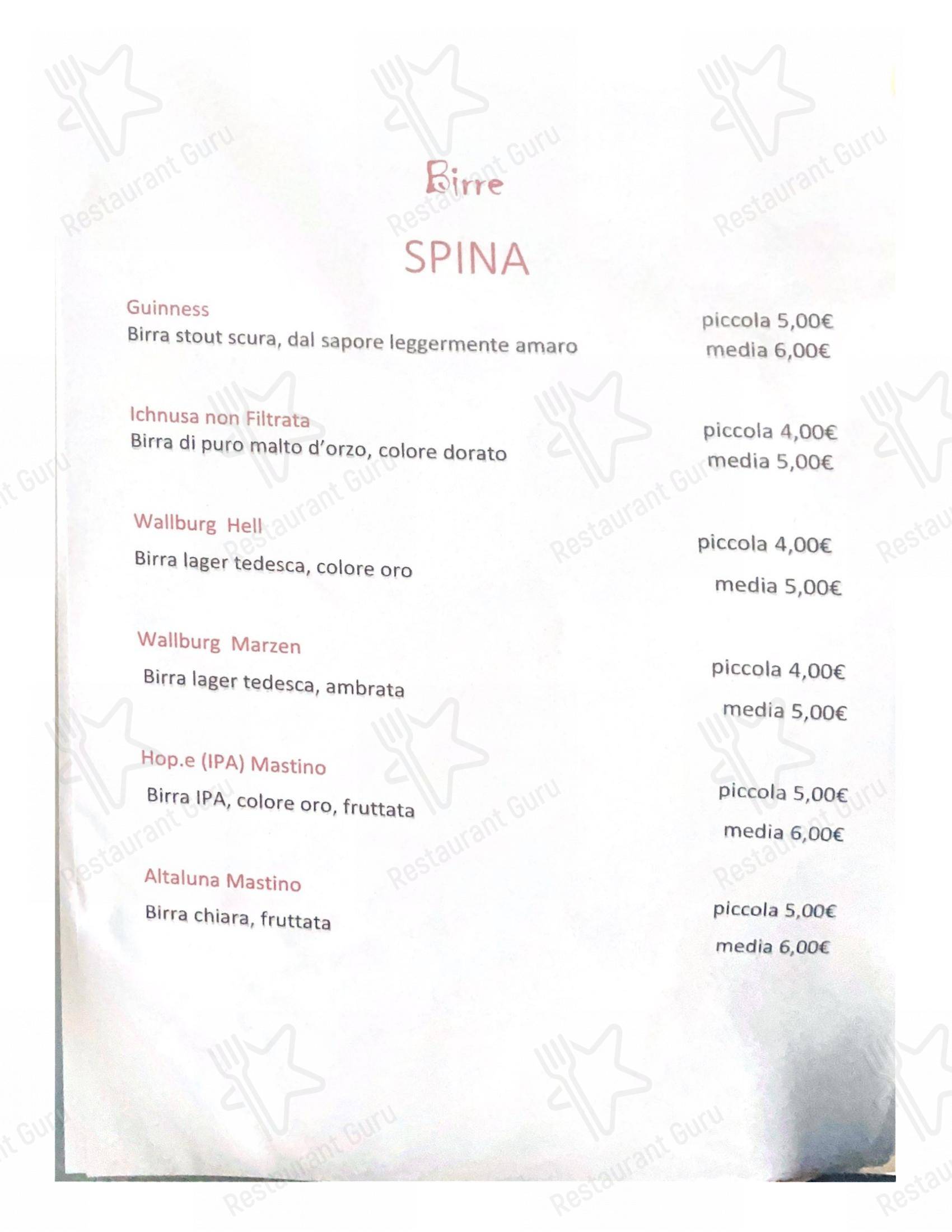 Menu per Inferno Pub pub & bar