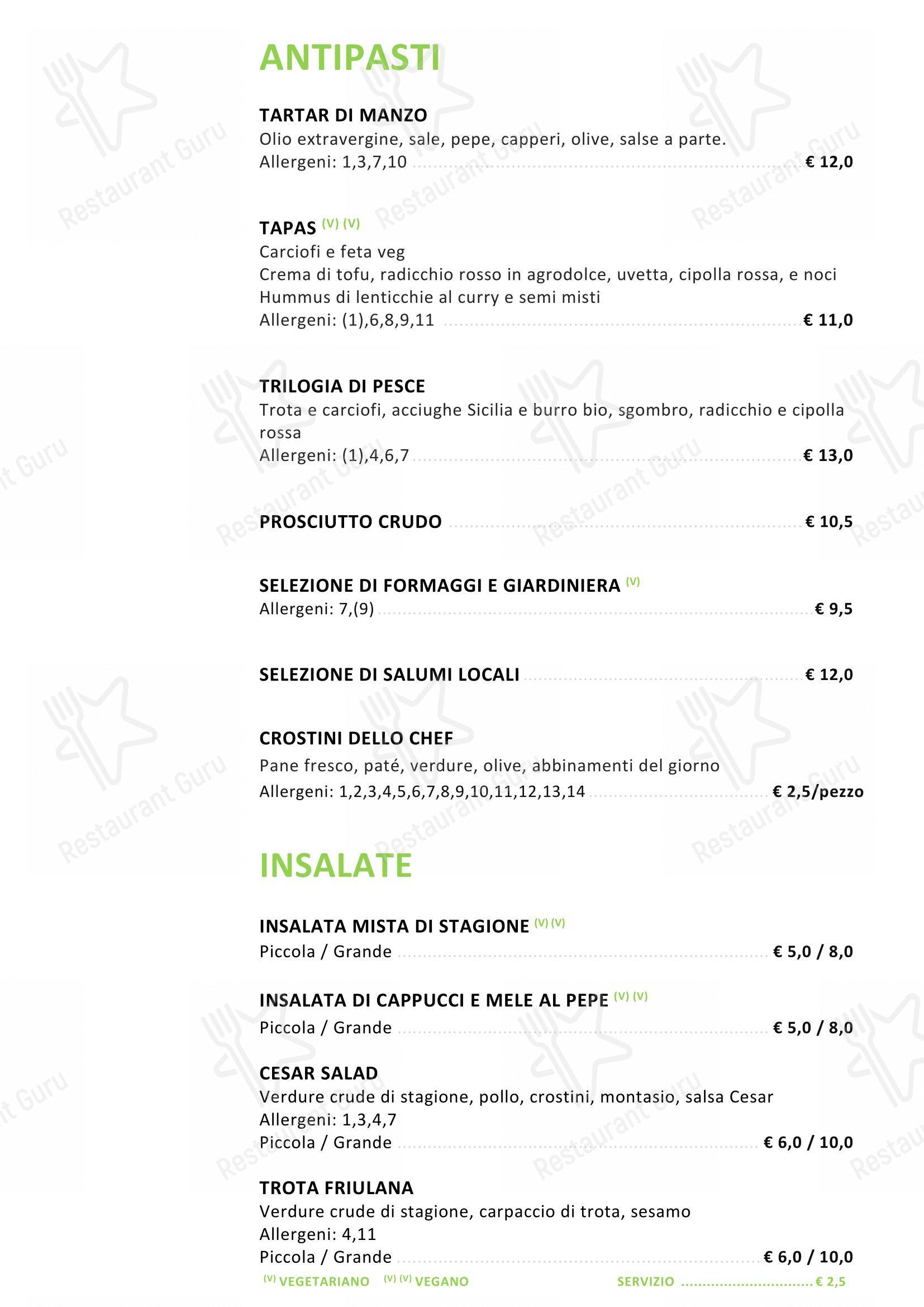 Menu per Integraldo ristorante