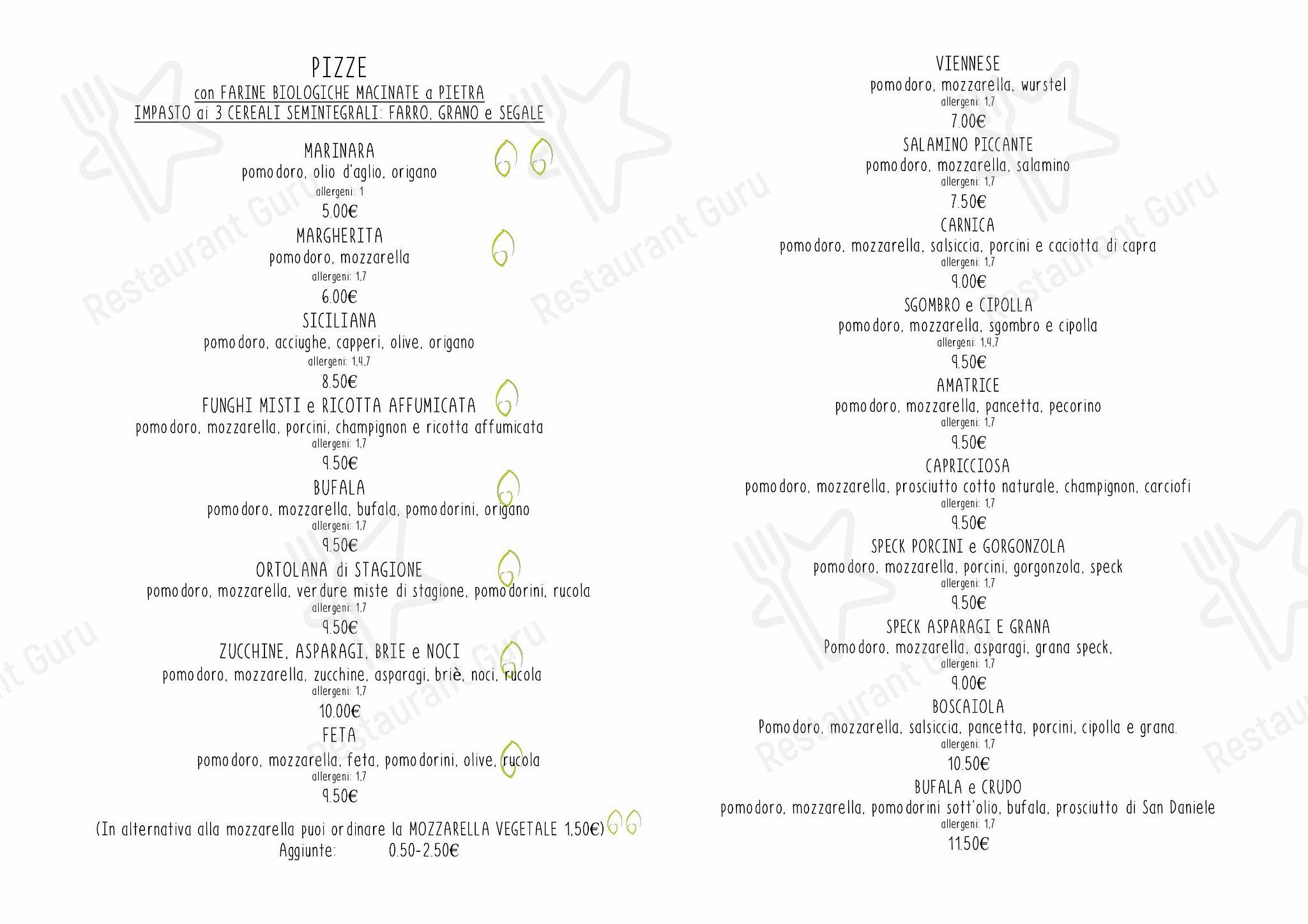Menu di Integraldo - Vegan Menu
