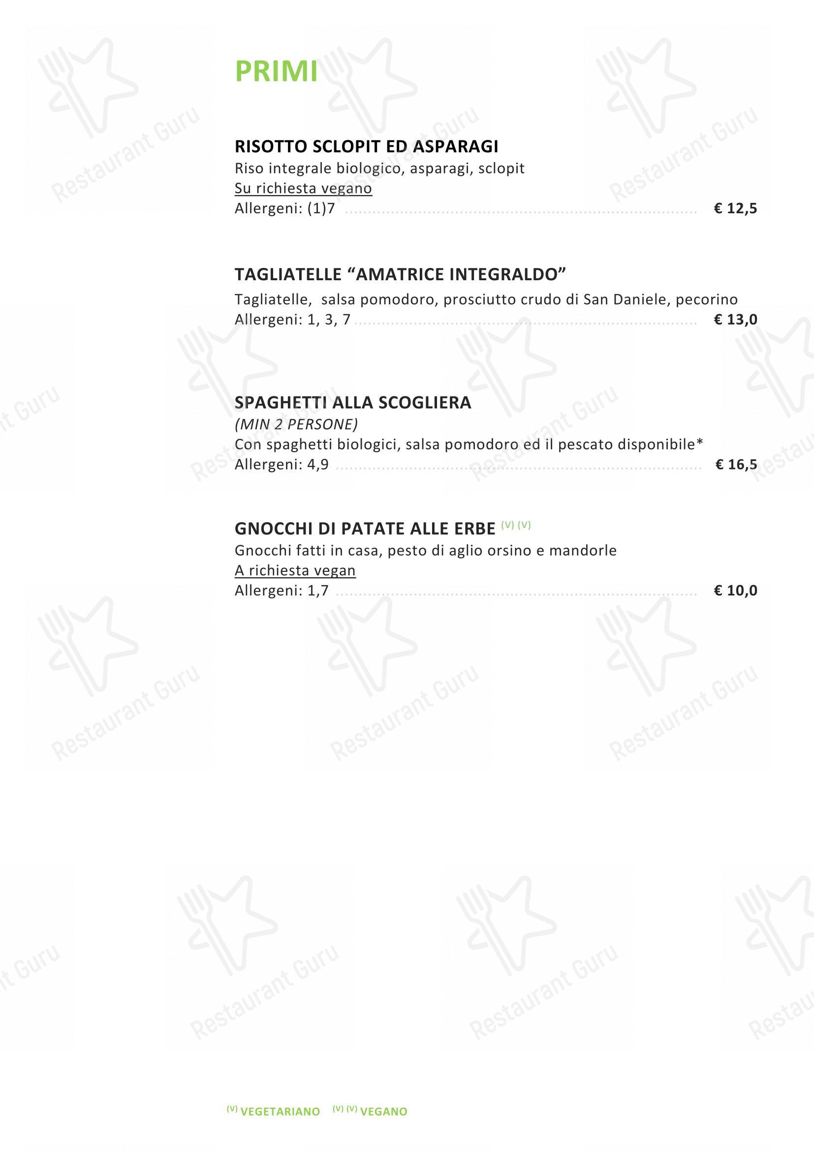 Menu di Integraldo - Menu