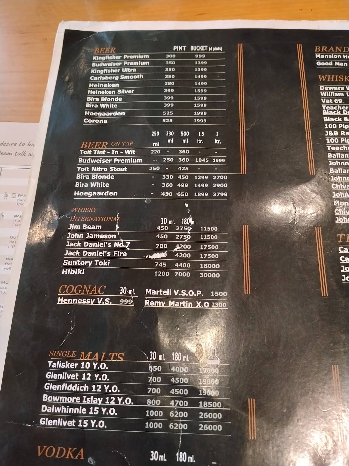 Ishaara - Phoenix Marketcity menu