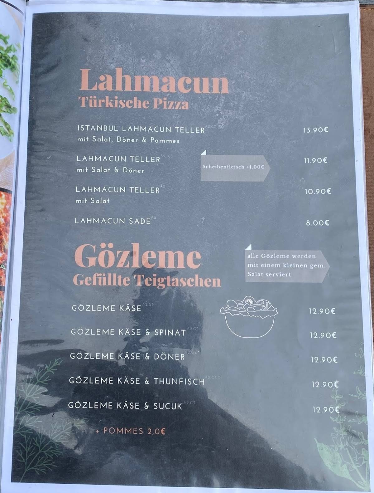 Menu de Istanbul Grill Restaurant