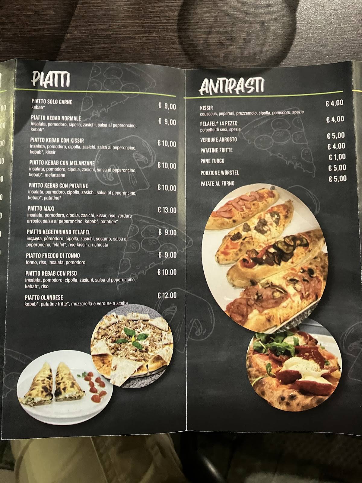 Menu di Istanbul Kebab pizza 