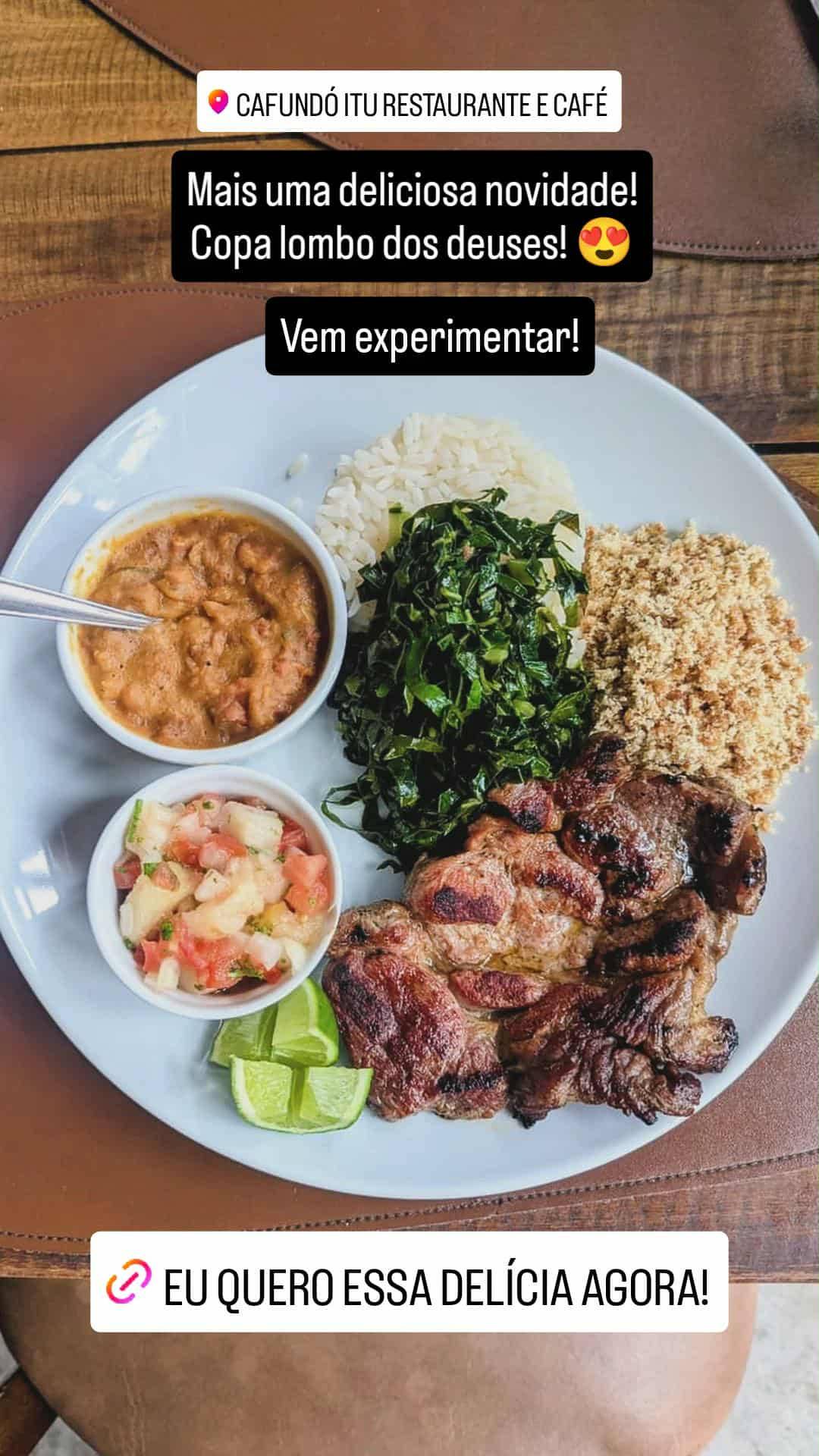Cafundó Itu - Restaurante & Cafeteria cardápio