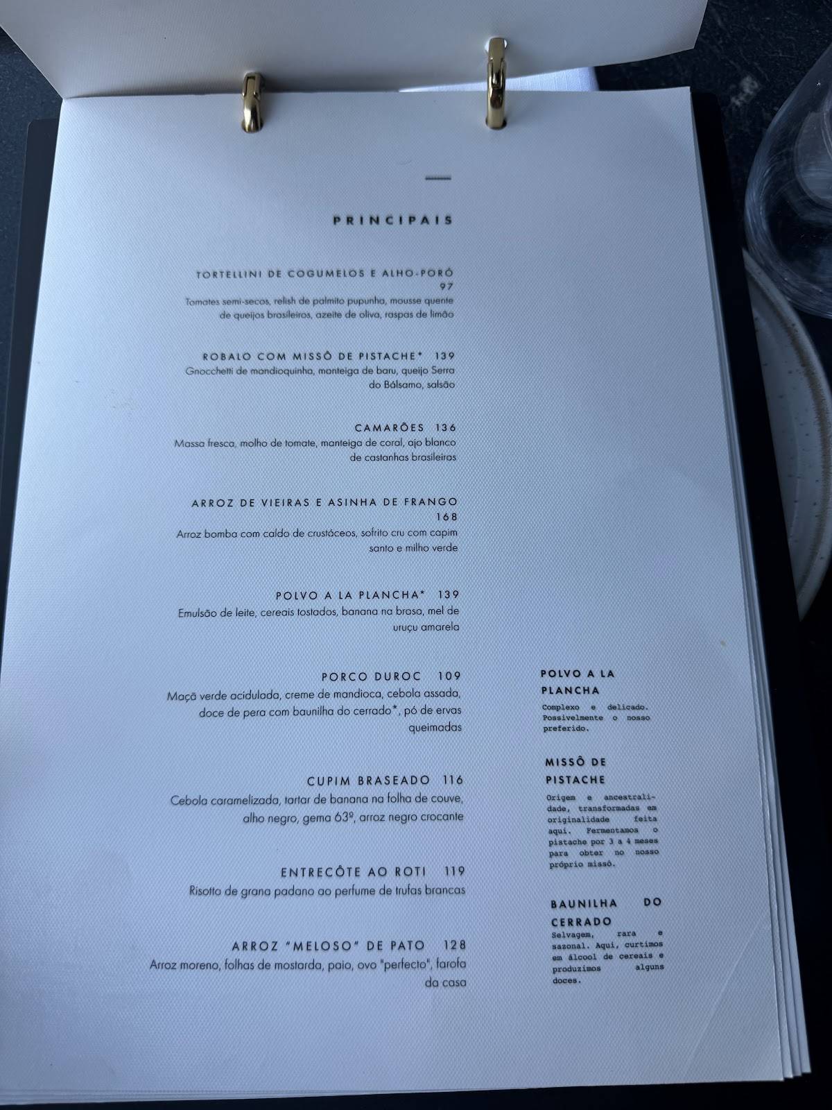 Íz Restaurante cardápio