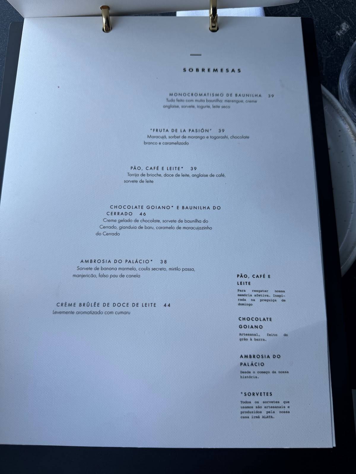Íz Restaurante cardápio