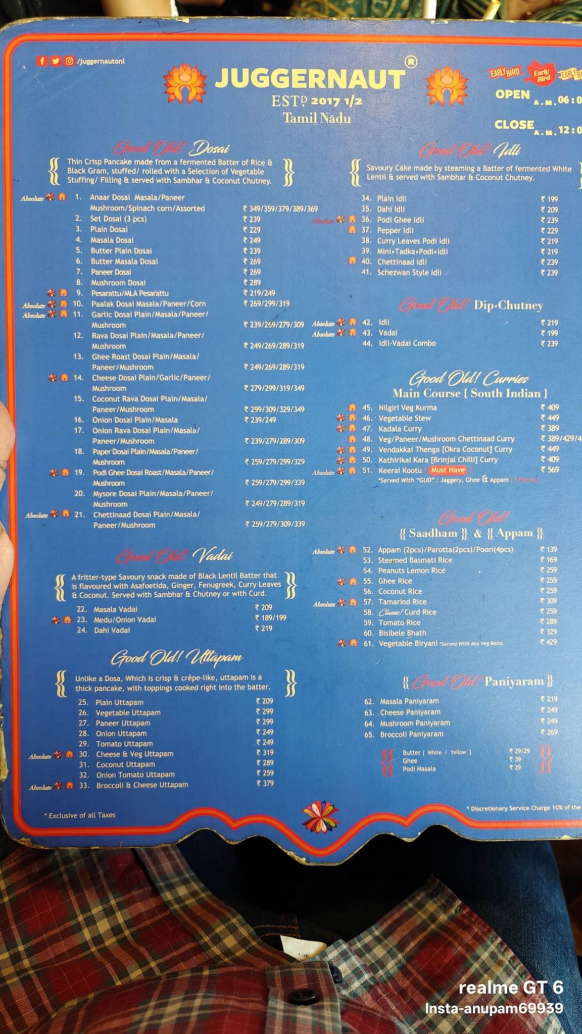 J U G G E R N A U T menu
