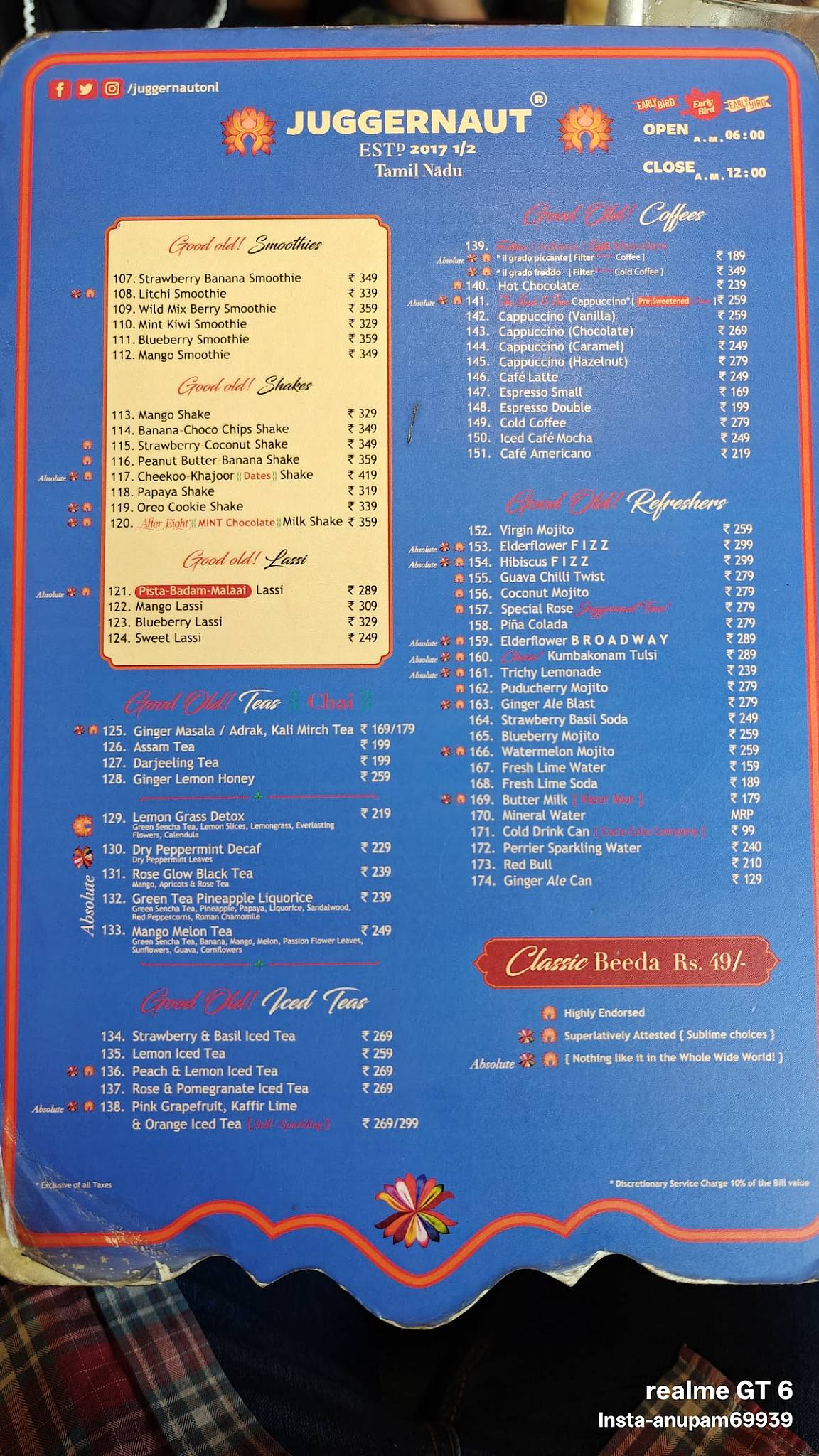 J U G G E R N A U T menu