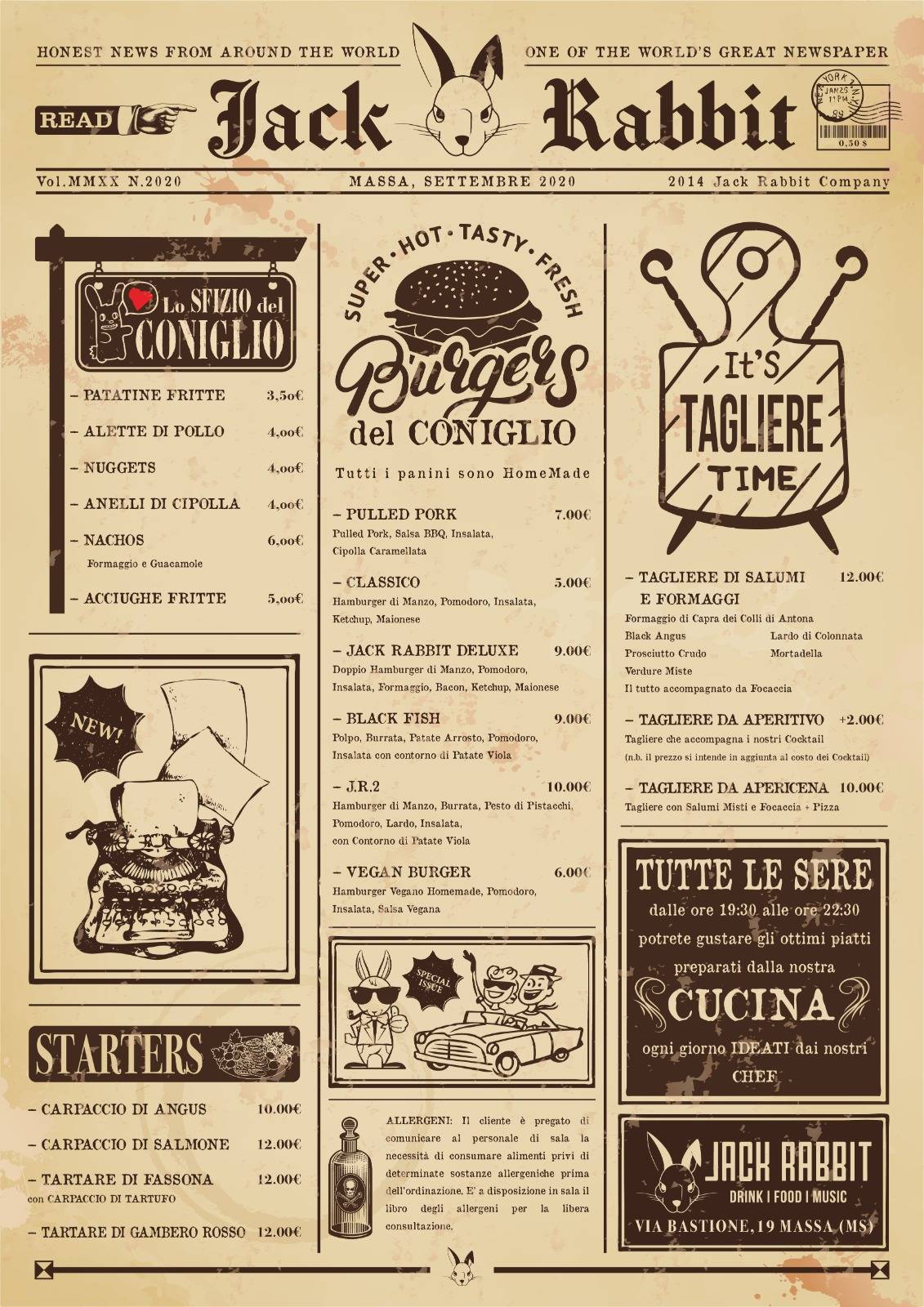 Menu di Jack Rabbit 