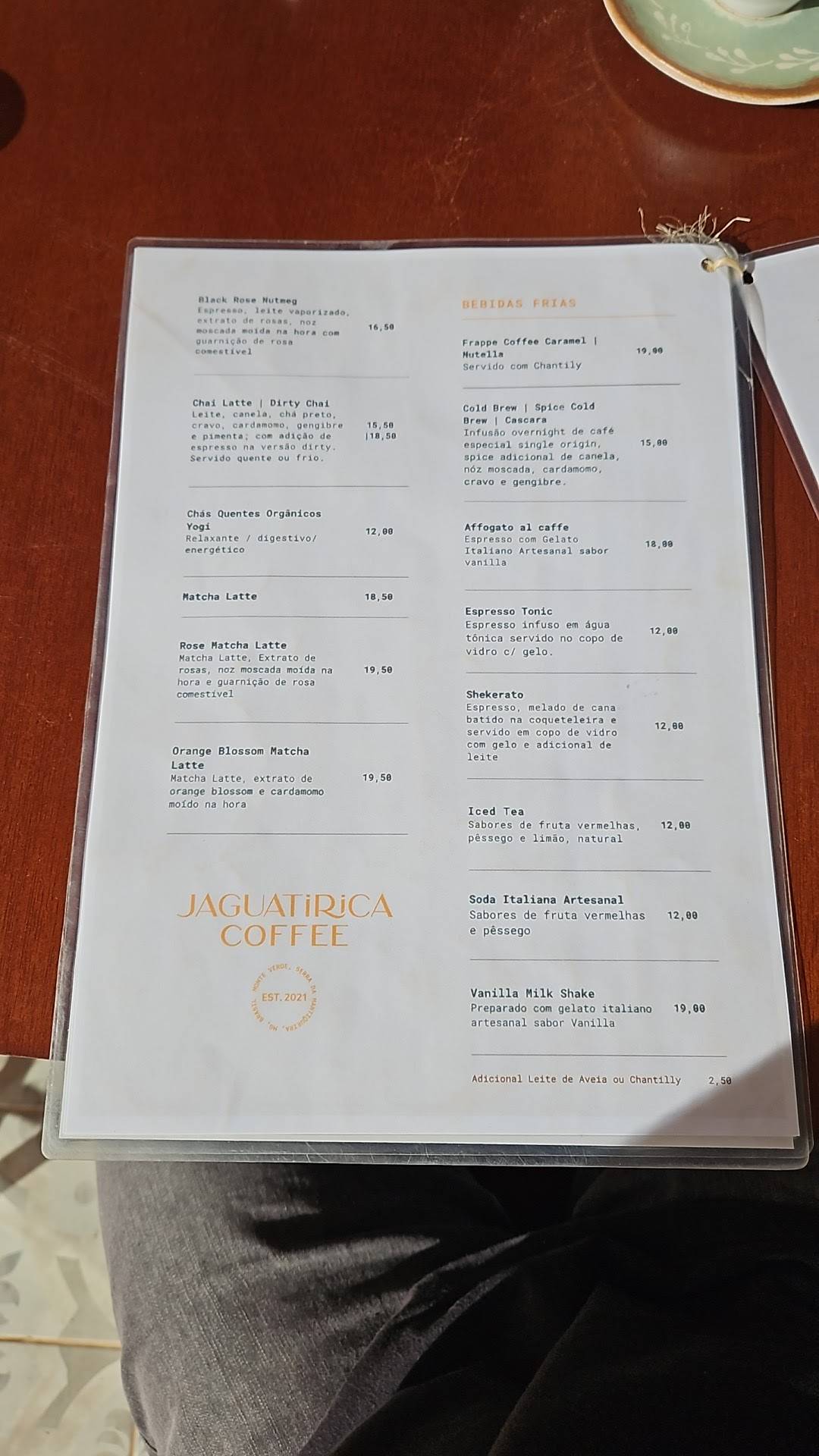 JaguatiricaCoffee cardápio