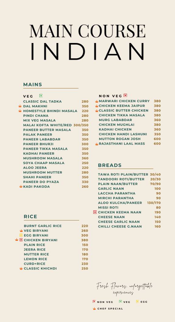 Froszo Rooftop Restaurant menu