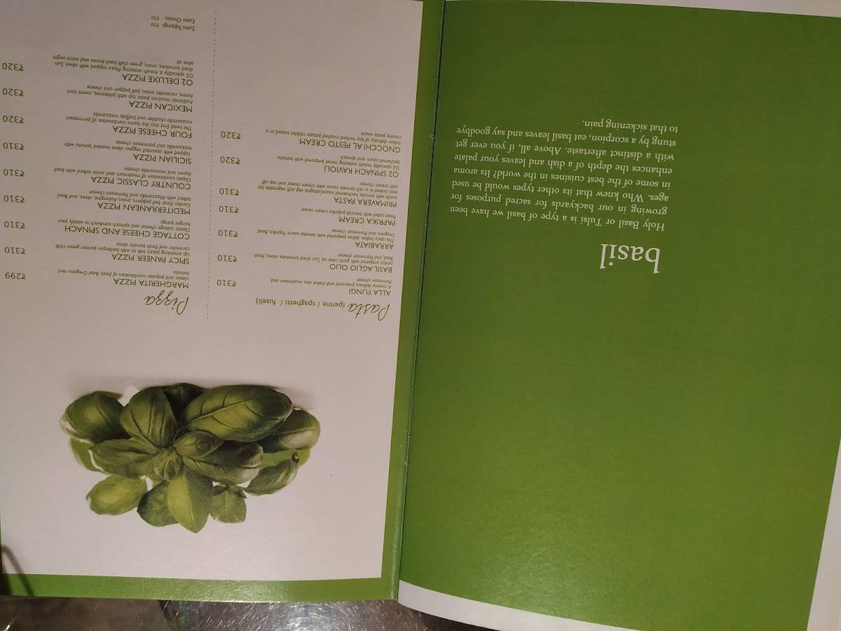 O2 - The Plant Café menu