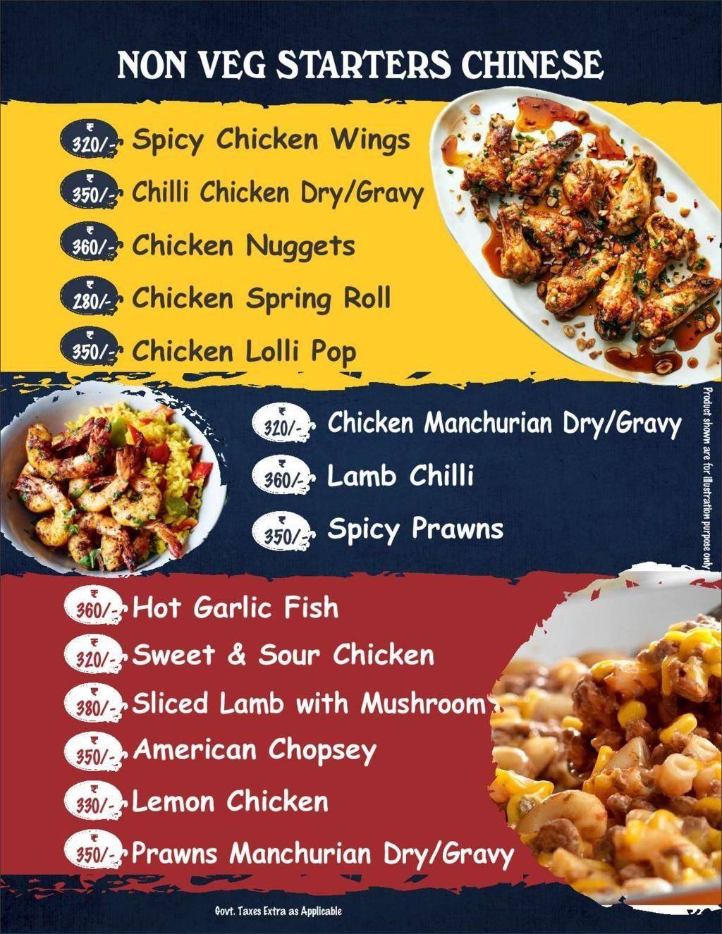 Rainbow Restaurant menu