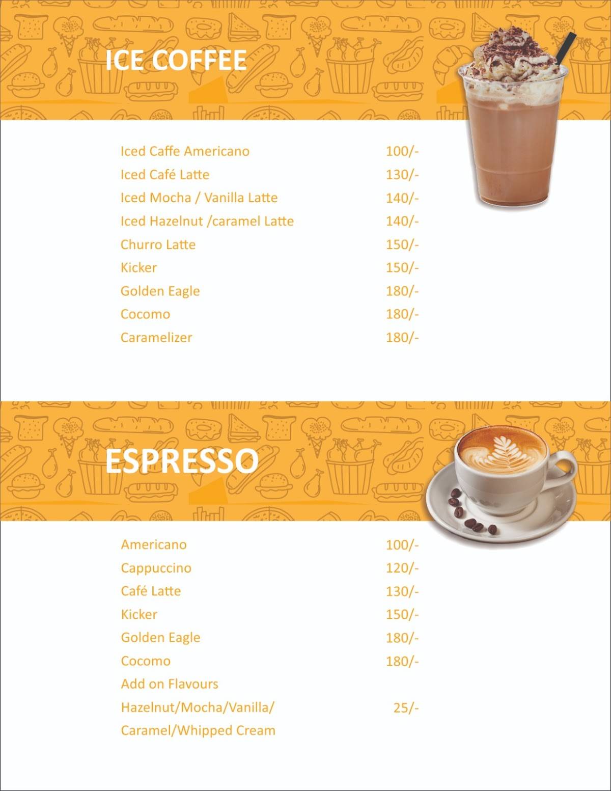 THE PIZZA FACTORY menu